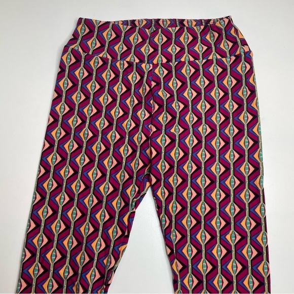 LuLaRoe Leggings OS One Size Set of 3 Popcorn Flowers Chevron Ikat Cat Eye - Picture 2 of 7